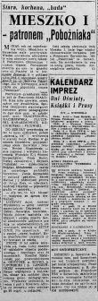 Artukuł w Kurierze Szczecińskim z 1959 r. o nadaniu imienia Mieszka I