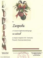 Dyplomy i podziękowania