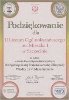 Dyplomy i podziękowania