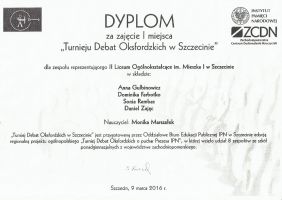 Dyplomy i podziękowania